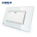 Fabricant Livolo Panneau de verre en cristal blanc de luxe blanc Bouton-poussoir 1 commutateur à 2 voies VL-C3K1S-81